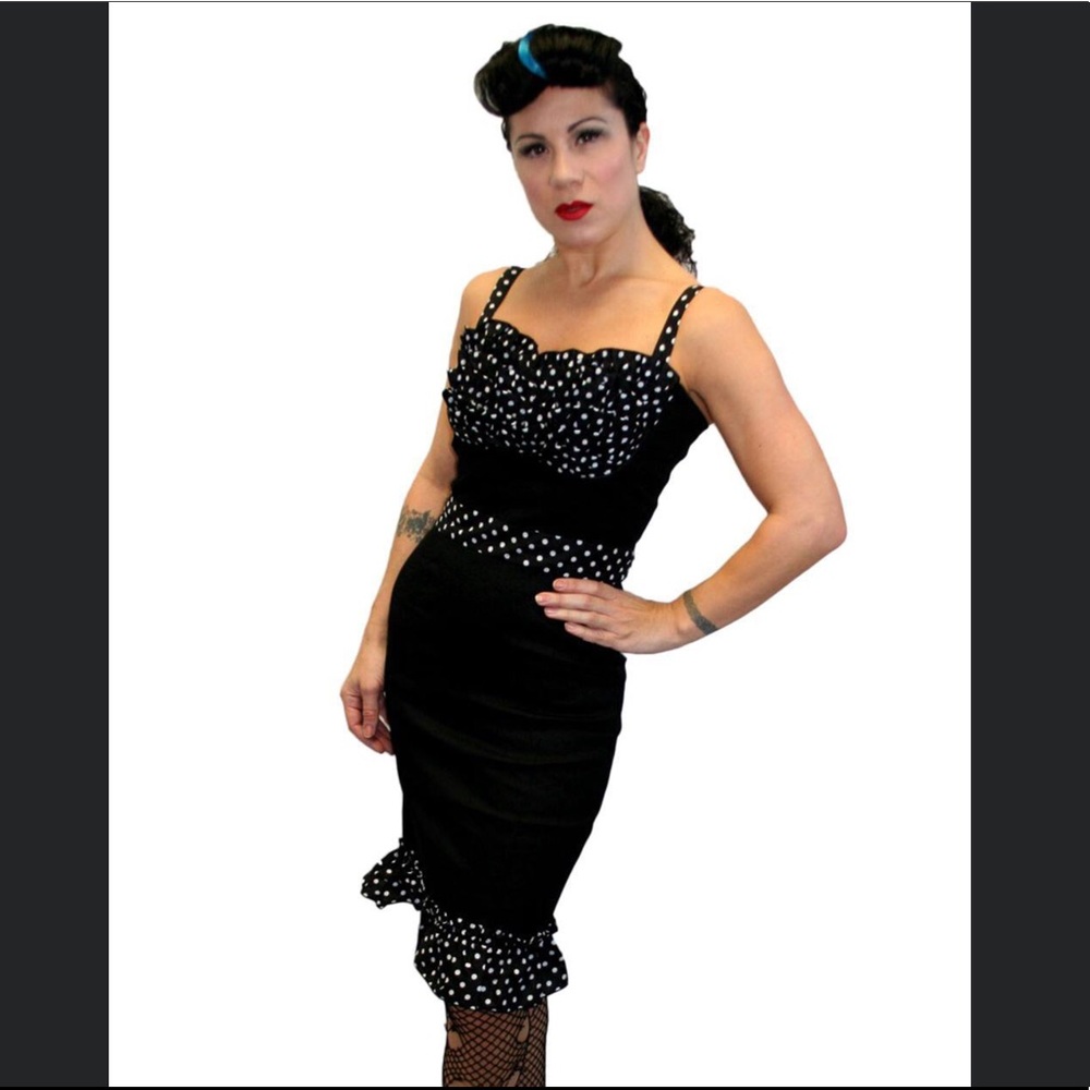 Polka Dot Black Dress
